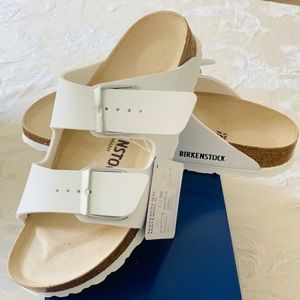 Birkenstock Arizona Whie Slide Sandals